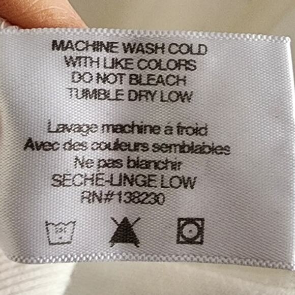 Pam & Gela Hi-Low Lace Long Sleeve Sweatshirt White XS - Picture 8 of 10